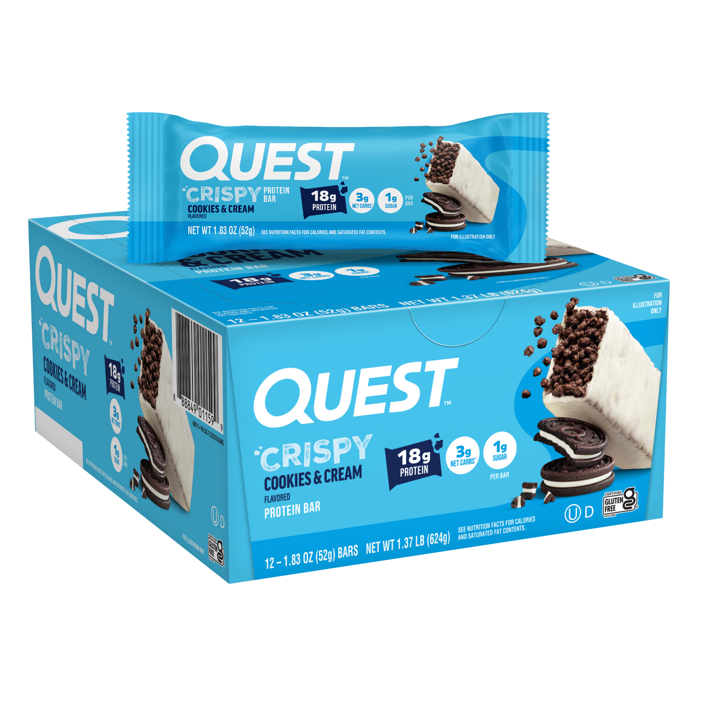 cookies-and-cream-crispy-hero-protein-bars-x5 400111_QN_USA_Pkg_Crispy_ProteinBar_CAC_12ctCarton_3D_Composite_Force.png
